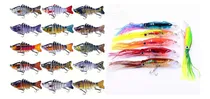 Comprar 2 Señuelos  Calamares 23 Cm   + 2 Señuelos Articulados 7 Seg