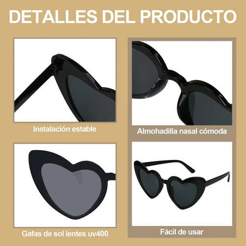 Gafas De Sol Corazón Accesorios Moda Niñas Mujer Lentes