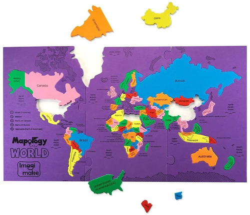 Imagimake: Mapology World- Rompecabezas Del Mundo Y Países