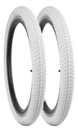 Par Pneu De Bike Bmx Slick Aro 20 X 1,75 Kevlar Branco