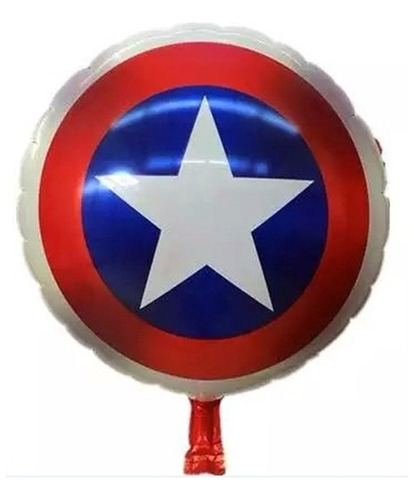 Globo Escudo Capitán América Metalizado Redondo X1 Unidad