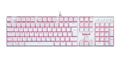 Teclado Gamer Redragon Mitra Branco C/ Switch Blue - K551w