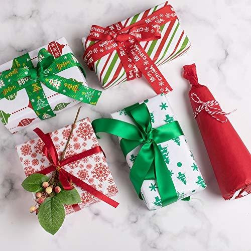 Papel Navidad Whaline, 120 Hojas, Varios Diseños, Envoltura