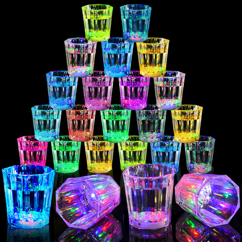 Paquete De 24 Vasos Con Luz Led Para Regalos De Fiesta, Adul