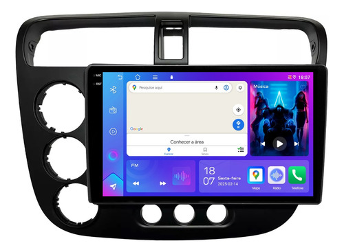 Multimidia Civic 01/05 9p Android Carplay 4/64gb + Ré