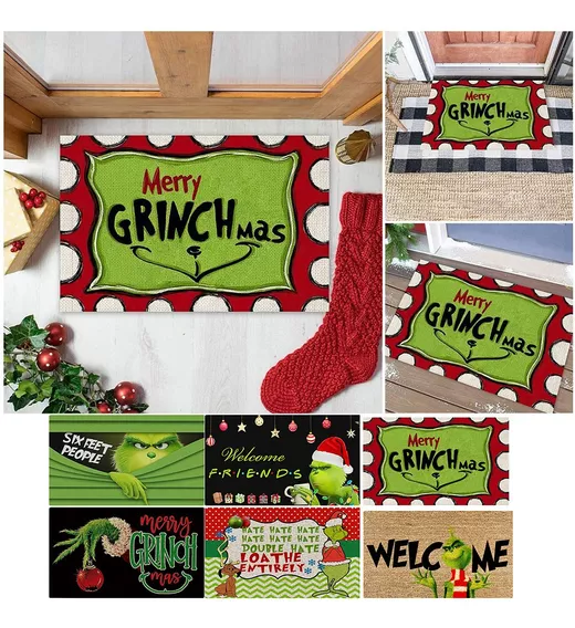Felpudo Grinch Navidad Felpudo Grinch Bienvenida En Navidad