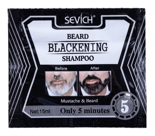 Sevich® Shampo Natural Barba Tinte Negro En 5 Minutos