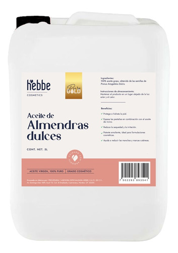 Aceite De Almendras Dulces Puro Cosmetico Garrafa 5 L