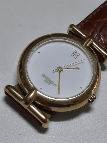 Reloj Givenchi Paris Unisex Cuarzo Enchap Con Cuero