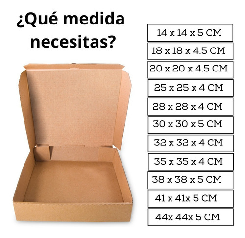 150 Caja Para Pizza Biodegradable 20x20x4.5cms Carton Microc