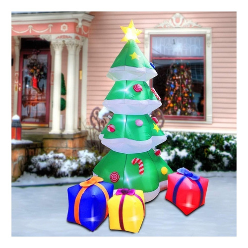 Pino De Navidad Inflable Al Aire Libre Llevó La Luz 2.1m