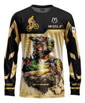 Comprar Playera Hombre Ciclismo Wolf Racing Deportes Extremos Jersey