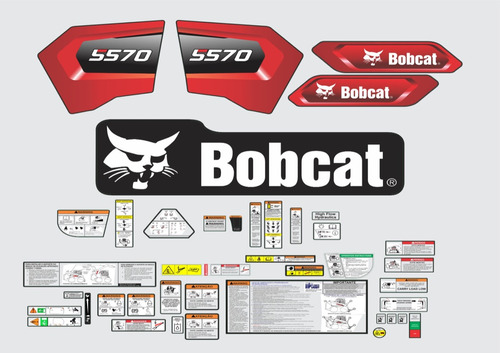Decalque Faixa Adesiva Minicarregadeira Bobcat S570 Ano 2020