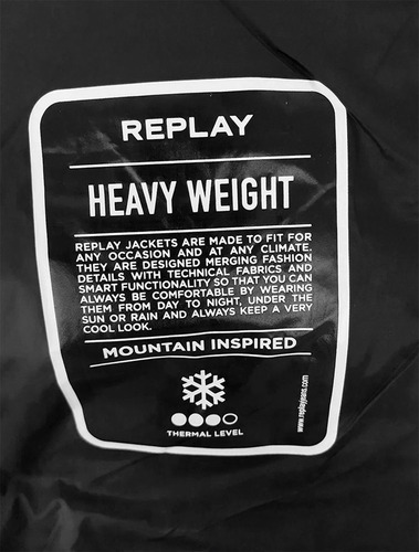 Jaqueta Replay Masculina Nylon Matelassê Preta