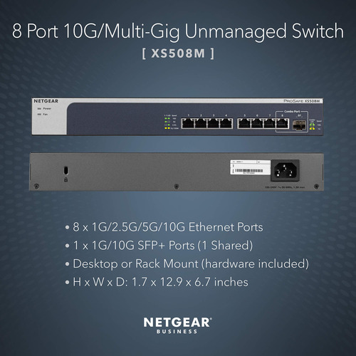 Switch De Ethernet De 8 Puertos 10 Gigabit Netgear Xs508m |