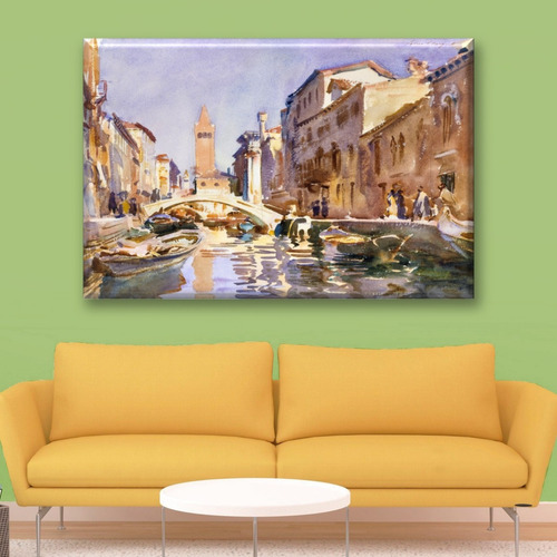 Cuadro Canva Decorativo Canal Veneciano 90x60 Cm