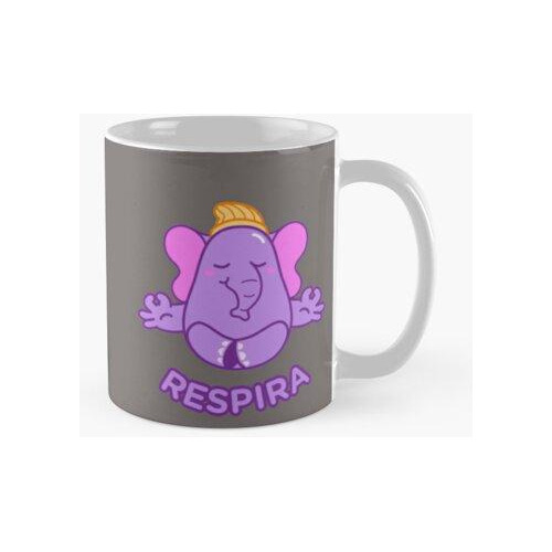 Taza Lindo Elefante Morado Meditando Calidad Premium