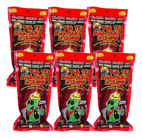 Pepinillo Chamoy Big Tex Dill Pickle In Chamoy 6 Pz