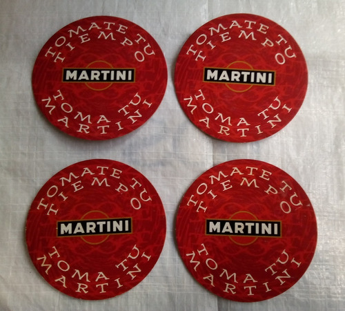 Lote 4 Antiguos Posavasos Martini Retro Vintage Oportunidad