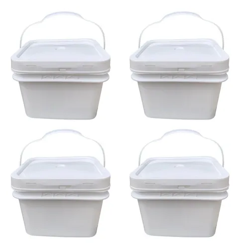 comprar Balde Retangular 10l Cu002F Alça Para Armazenar Papinha 4 Pçs