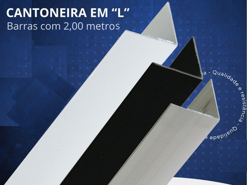 Cantoneira Em L Alumínio 19x19mm 3/4 Barra 2 Metros (cores)