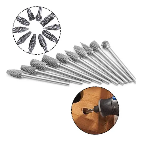Kit Jogo 10 Fresas Lima Rotativa Metal Duro !
