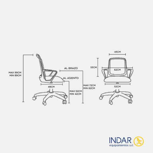 Imagen 3 de 10 de Silla Fresa Blanca Escritorio Fresa Neumática Envio Gratis