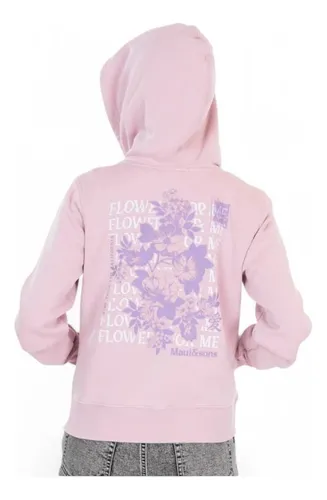 Poleron Mujer Maui Fz Flowers For Me Crew Rosado