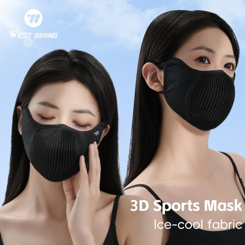 Máscara Facial Ice Silk, Transpirable, Deportiva 3d, A Prueb
