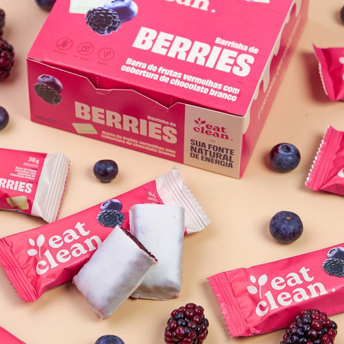 Barrinha Vegana De Frutas Vermelhas E Chocolate Branco 30g