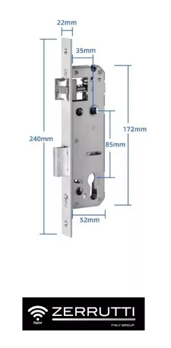 Cerradura Inteligente Zerrutti Ze 8050 Para Puerta Corrediza