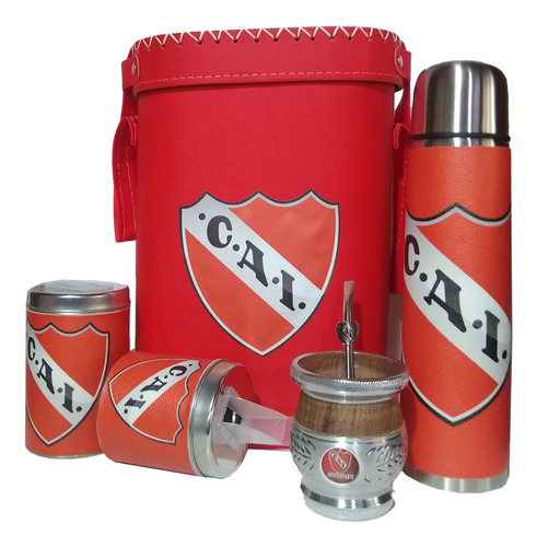 Set Matero Independiente ,termo 1l, Mate Algarrobo Completo