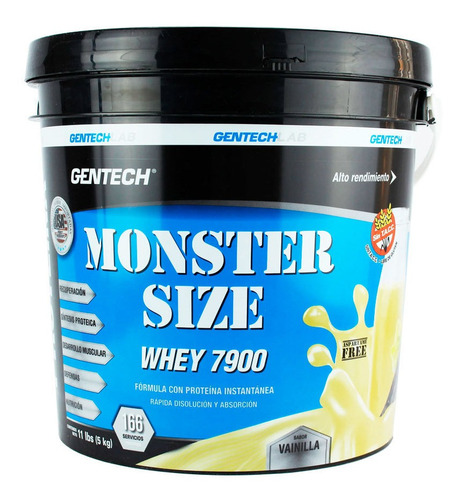 Whey Protein Monster Size 7900 Gentech 5 Kg Sin Tacc