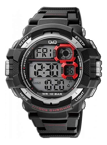 Reloj Q&q M143j00y 10 Bar Deportivo Digital Negro 