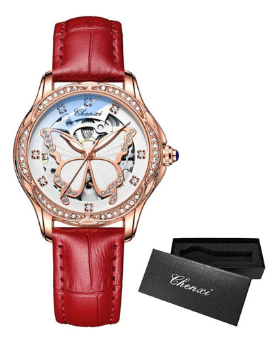 Reloj Mecánico Chenxi 8834 Skeleton Con Diamantes