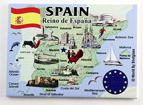 España Serie Ue Refrigerador Del Recuerdo Del Imán De 2,5  X