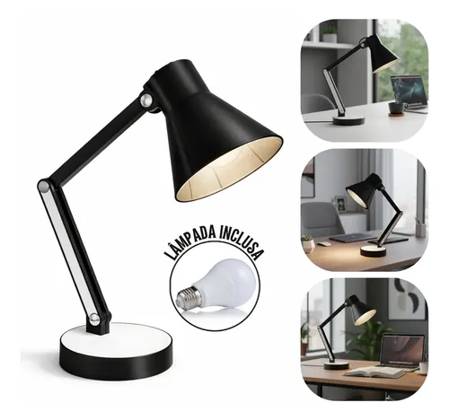 Luminaria Articulada Mesa Abajur Escritório Estudo Quarto Cor da ...
