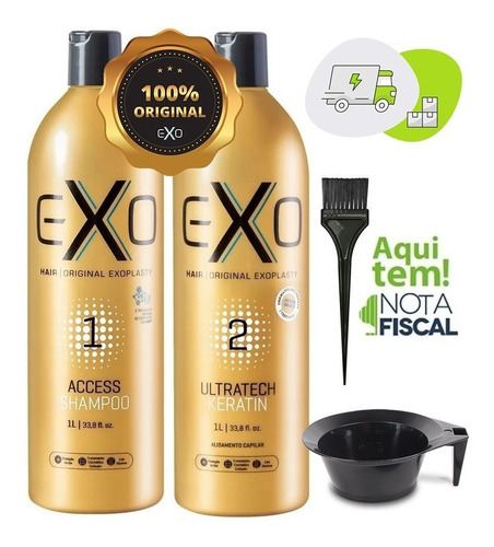 Kit Exo Hair Exoplastia Capilar 2 X 1 Litro + Brinde E Frete