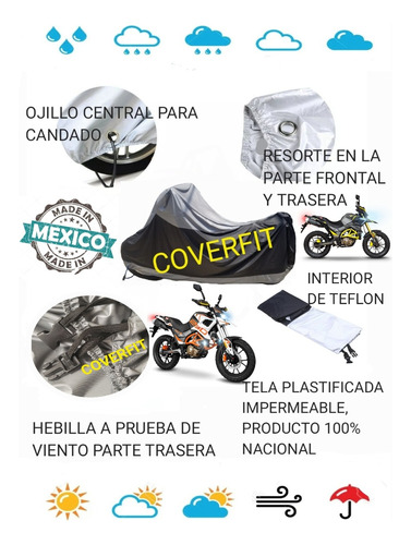 Funda Xl Para Motocicleta Mb Tekken 250r Doble Proposito 