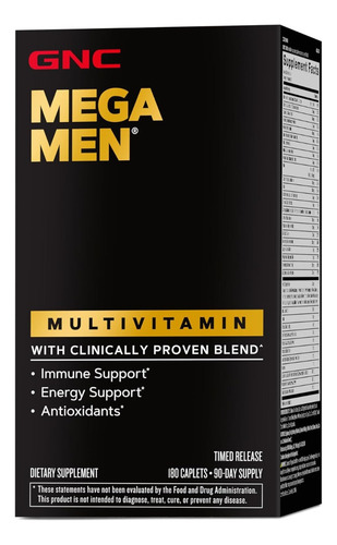 Multivitamínico Mega Men Gnc 180 Comprimidos