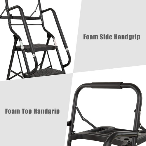 Escalera De 4 Escalones Con Pasamanos, Taburete Plegable Con