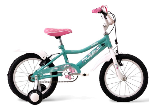 Bicicleta Nena Musetta Fantasy 16 + Rueditas Verde Agua