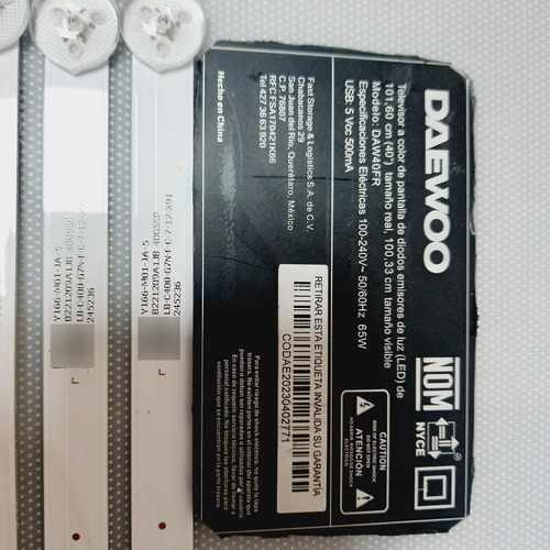 Kit De Leds Para Pantalla Daewoo Modelo Daw40fr (Usado)