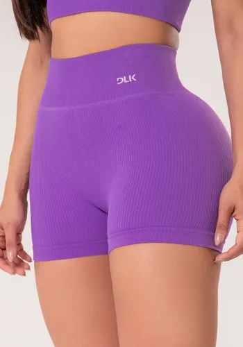 Short Fitness Feminino Canelado Com Cós Alto Seamless+ Dlk