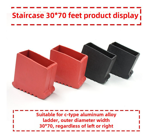 Par De Fundas Cuadradas Para Escaleras, 25 X 63, Color Rojo,