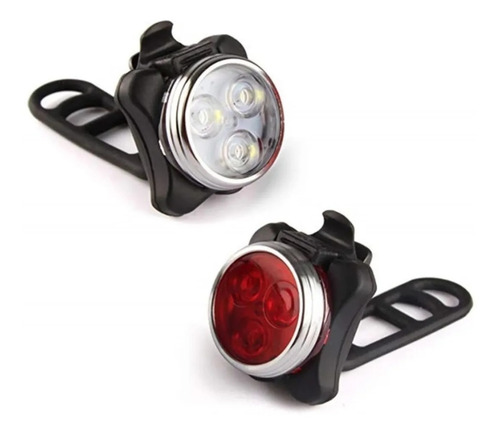 Set Luces De Bicicleta Usb 3 Led Trasera/ Delantera 250lm