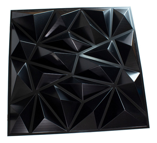 Panel Decorativo 3d Pvc Pared Diamond Negro Decoform 1 Pieza Color Negro Brillante