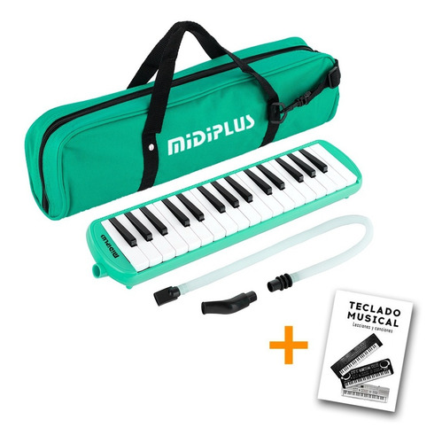 Imagen 1 de 10 de Flauta Melódica Midiplus 32 Teclas Funda Y Boquilla Verde