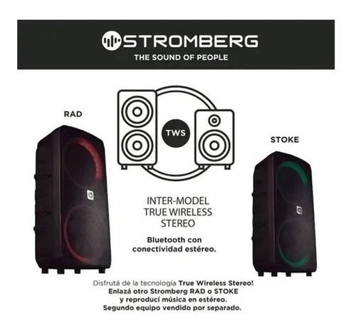 Imagen 4 de 5 de Parlante Portatil Stromberg Rad 100w Rms Luces Multiled
