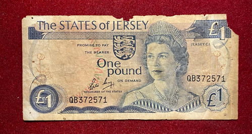 Billete 1 Pound Jersey 1976 Pick 11b Elizabeth 2 Raro Oferta